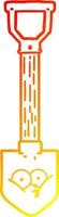 warm gradient line drawing cartoon shovel vector