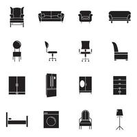 símbolo de icono para muebles de interior vector