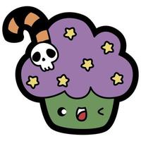 Cute doodle Halloween decorations collection vector