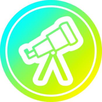 astronomy telescope circular in cold gradient spectrum vector