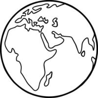 World map globe of continents on white background vector