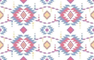 Cute pastel color geometric Aztec style. Mosaic on the tile. African Moroccan pattern. Ethnic carpet. Majolica. Asian, Tribal vector ornament. Aztec geo pattern. Native design for fabric print.