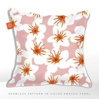 Vector White, Orange Pink Trendy Abstract Floral Seamless Pattern for Fabric wrapping Paper Prints.