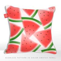 Vector Watercolor or Blurred Effect Watermelon Seamless Graphic or Fabric Pattern