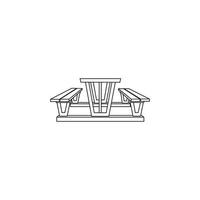 Picnic table icon vector