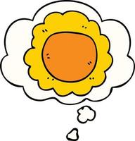 cartoon flower and thought bubble vector