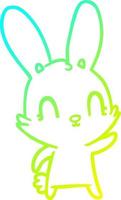 cold gradient line drawing cute cartoon rabbit vector