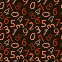 Seamless pattern of monochrome numbers, hand-drawn elements in cartoon style. Bright Arabic numerals. School. Knowledge. Math. Children. Learning. Cute numbers vector