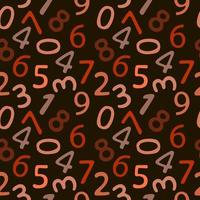 Seamless pattern of monochrome numbers, hand-drawn elements in cartoon style. Bright Arabic numerals. School. Knowledge. Math. Children. Learning. Cute numbers vector