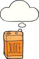 cartoon juice box and thought bubble vector