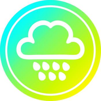 rain cloud circular in cold gradient spectrum vector