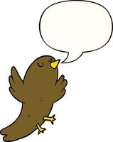 cartoon bird and speech bubble vector