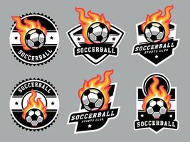 Set of Soccer logos and emblems vector