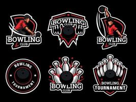 Set of bowling logos and emblems