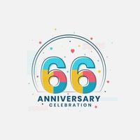 66 Anniversary celebration, Modern 66th Anniversary design vector