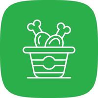 Chicken Bucket Line Round Corner vector