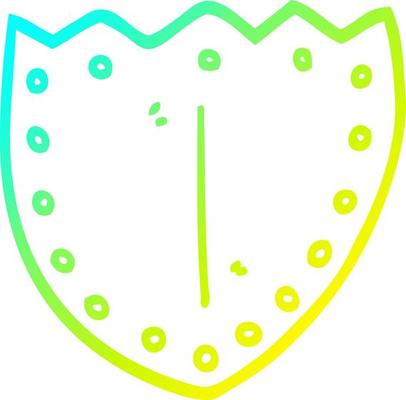 cold gradient line drawing cartoon shield