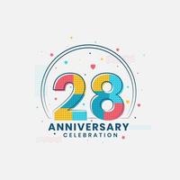 28 Anniversary celebration, Modern 28th Anniversary design vector