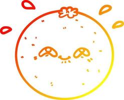 warm gradient line drawing cartoon orange vector