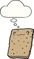 cartoon biscuit and thought bubble vector