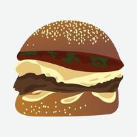 Burger Vector Design. Burger vector set.Colorful Silhouette Design Set.