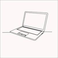 Laptop. Computer. Continuous line drawing laptop vector design illustration. Laptop icon line. Laptop simple sign.