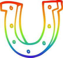 rainbow gradient line drawing cartoon horse shoe vector