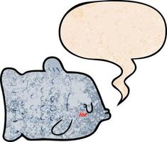 cartoon fish and speech bubble in retro texture style vector