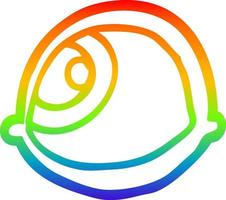 rainbow gradient line drawing spooky staring eyeball cartoon vector