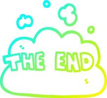 cold gradient line drawing cartoon the end font vector