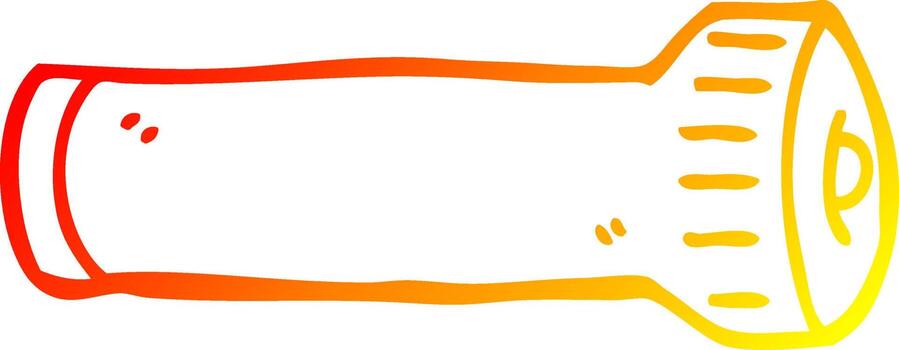 warm gradient line drawing cartoon torch vector