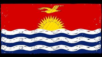 Kiribati National Country Flag Marker or Pencil Sketch Looping Animation Video