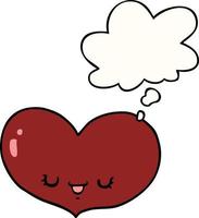 cartoon love heart character and thought bubble vector