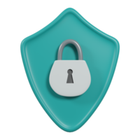 Security shield icon 3D Render png