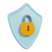 Security shield icon 3D Render png