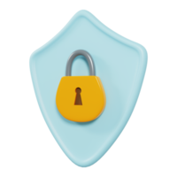 Security shield icon 3D Render png
