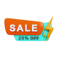Sale 20 icon Special offer discount 3D render png