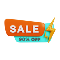 venta 90 icono oferta especial descuento 3d render png