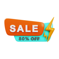 Sale 80 icon Special offer discount 3D render png