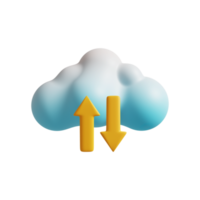 icono de carga en la nube render 3d png