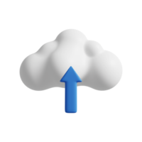 cloud upload pijl omhoog wolk pictogram 3d render png