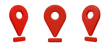 3d render of a set of location icons png