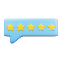 Five stars rating 3D Render png