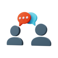 renderização 3d de ícone de discussão de conversa png