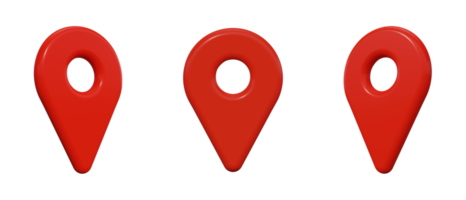 3d render of a set of location icons png