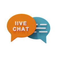 Live chat icons 3D Render png