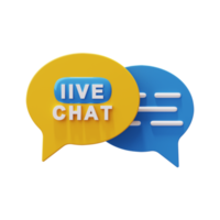 icone di chat dal vivo rendering 3d png