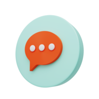 diálogos de bolha de fala messenger ícone de formulários para renderização 3d de mídia social png