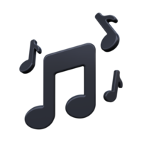 Musical notes icon 3D render png