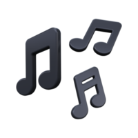 Musical notes icon 3D render png